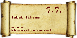 Tabak Tihamér névjegykártya